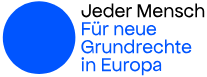 Logo JEDER MENSCH; Verwendung mit freundlicher Erlaubnis der Initiative Jeder Mensch - Für neue Grundrechte in Europa