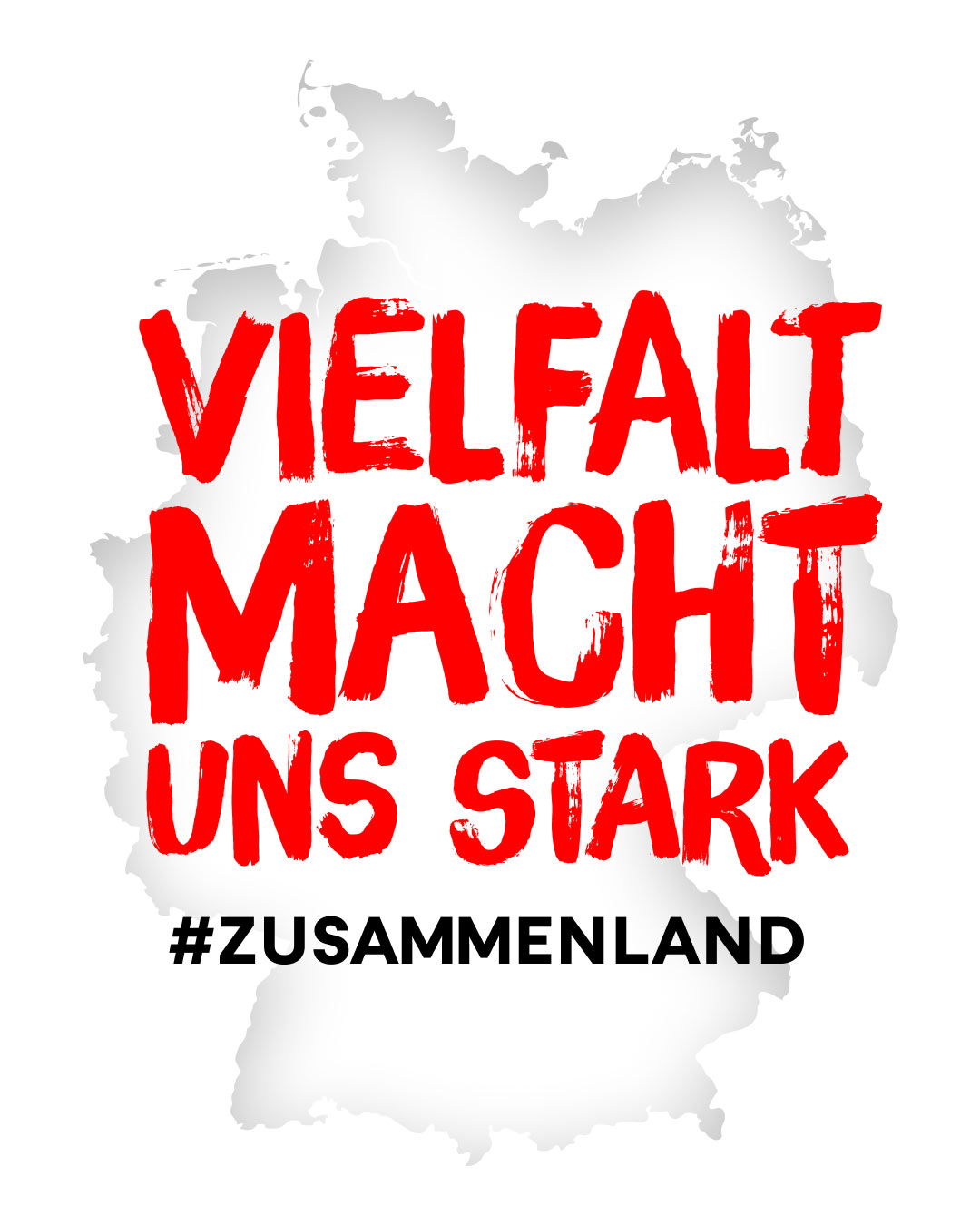 Logo VIELFALT MACHT UNS STARK #ZUSAMMENLAND